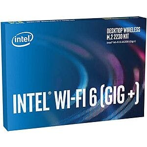Intel Wi-Fi 6 AX200 (Gig+) M.2 2230 Desktop Kit $12 
