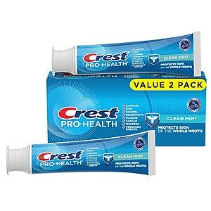 2-Pack 4.3oz. Crest Pro-Health Toothpaste (Clean Mint Flavor) $4 w/ Subscribe & Save