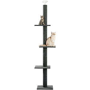 Pawz Road 105" 4-Tier  Floor to Ceiling Climbing Posts Cat Tree Tower (Gray) $39 + Free Shipping