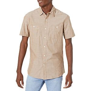 Amazon Essentials Men's Short-Sleeve Chambray Shirt (Various) $5.90 + Free Shipping w/ Prime or on $35+
