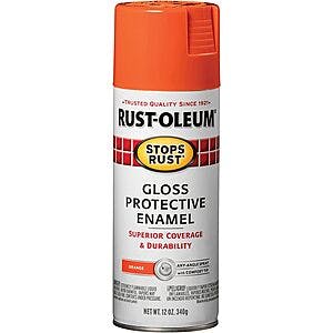 12-Oz Rust-Oleum Stops Rust Spray Paint: Gloss Orange $3 & More