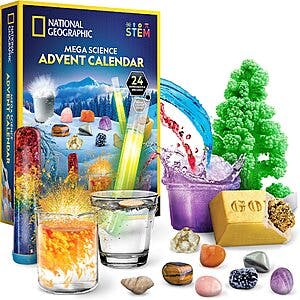 National Geographic Mega Science Advent Calendar w/ Experiments, Fossils & Gemstones $26 