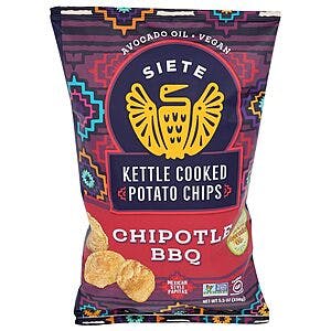 5.5-Oz Siete Family Foods Kettle Cooked Potato Chips Bag (Chipotle BBQ) $2.50 w/ Subscribe & Save
