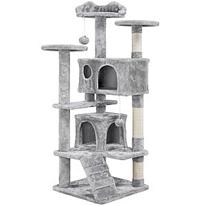 New Petco Customers: 54" Topeakmart Multilevel Plush Cat Tree w/ 2 Condos $30.40 & More + Free S&H