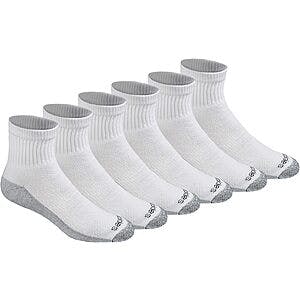 6-Pairs Dickies Men's Dri-tech Moisture Control Quarter Socks $11 