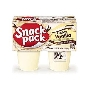 [S&S] $0.95: 4-Pack 3.25-Oz Snack Pack Pudding Cups at Amazon (23.8¢ each)