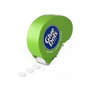 Glue Dots Removable Double-Sided Dot N' Go Dispenser (3/8", 200 Dots) $3 