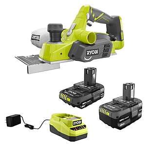 RYOBI ONE+ 18V 4.0 Ah + 2.0 Ah Batteries + Charger w/ Cordless 3-1/4" Planer $99 + Free Shipping