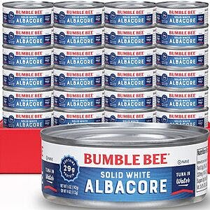 24-Pack 5-Oz Bumble Bee Solid White Albacore Tuna in Water $13.67 w/ S&S + Free Shipping w/ Prime or on $35+