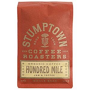 Stumptown Coffee Roasters, Medium Roast Organic Whole Bean Coffee - Hundred Mile 12 Ounce Bag with Flavor Notes of Jam and Toffee - $5.14