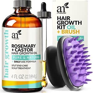 4-Oz Artnaturals Organic Rosemary + Castor Hair Growth Oil w/ Scalp Massager $6.50 w/ Subscribe & Save