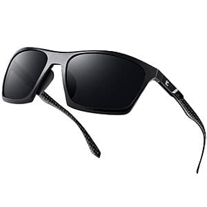 BIRCEN Carbon Fiber Wrap Around Polarized Men's Sunglasses (Various) $10 