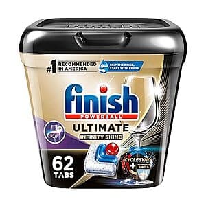 62-Count Finish Ultimate Plus Infinity Shine Dishwasher Detergent Tabs $14.50 w/ Subscribe & Save