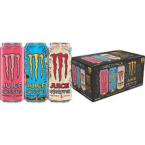 15-Pack 16-Oz Monster Juice Energy Drink (Papillon, Pacific Punch, Mango Loco) $17 & More w/ S&S