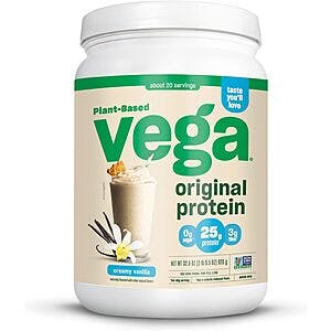 [S&S] $13.04*: 32.5-Oz Vega Original Protein Powder (Creamy Vanilla) at Amazon