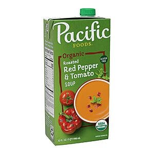 32-Oz Pacific Foods Organic Creamy Roasted Red Pepper & Tomato Soup $2.46 w/ S&S + Free Shipping w/ Prime or on $35+