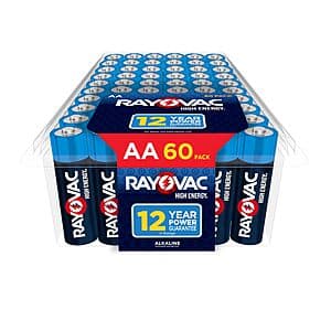 60-Count Rayovac AA Alkaline Batteries $13.20 w/ Subscribe & Save