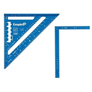 Empire 7" Aluminum Rafter Square & 16" x 24" Framing Square $20 + Free Shipping