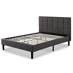 Zinus Lottie Upholstered Standard Bed Frame (Grey, Queen) $99 + Free Shipping