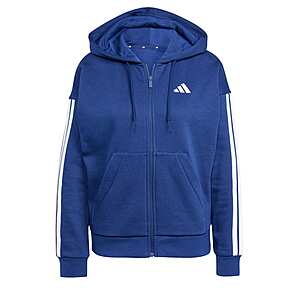 adidas Women's Essentials 3-Stripes Full-Zip Fleece Hoodie (Dark Blue / White) $16.50 + Free S&H