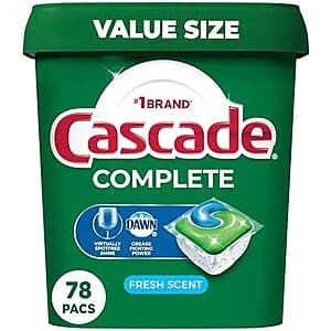 78-ct Cascade Complete Dishwasher Pods (Fresh Scent) $13.25 w/ Subscribe & Save