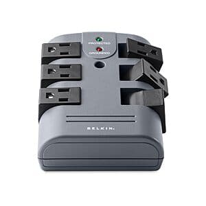 Belkin Power Strip Surge Protector w/ 6 Rotating AC Outlets $20
