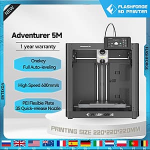 Select Accounts: Flashforge 3D Printers: AD5X $228, Adventurer 5M $144 + Free S&H