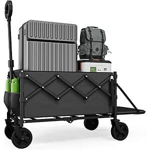 Canpsky 350-Lb Capacity Collapsible Utility Wagon Cart w/ Tailgate (Black) $27.75 + Free S/H