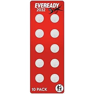 Select Accts: 10-Pk Eveready 2032 Coin Batteries $2.80 w/ S&S