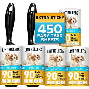 5-Pack 90-Sheet Polardo Pet Hair Lint Rollers $4.05 w/ Subscribe & Save