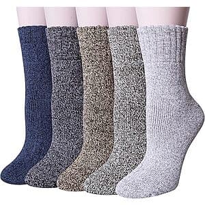5-Pair Loritta Women's Wool Crew Socks (Bright Assorted) $6.50