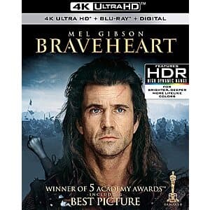 Braveheart (4K UHD + Blu-ray + Digital) $15