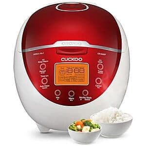CUCKOO 6-Cup Micom Rice Cooker w/ Fuzzy Logic Technology, Red (CR-0655F) $70 + Free Shipping