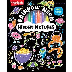 Highlights Rainbow Neon Hidden Pictures Activity Book w/ Markers (Hardcover) $7.20
