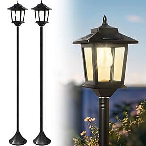 2-Pack 63" PASAMIC Solar Waterproof Pole Lights $24.10