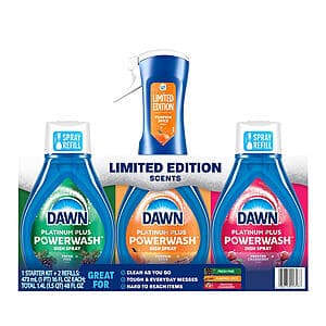 BJs Wholesale Members: 48oz. Dawn Platinum Plus Powerwash Dish Spray Bottle Set $5.25 & More + Free Pickup on $50+