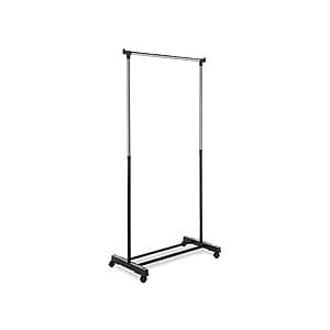 66" x 33" Whitmor Adjustable Garment Rolling Rack (Black/Chrome) $8 + Free Shipping w/ Prime