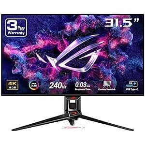 Used/Like New: 32" ASUS Rog Swift 4K QD-OLED 240Hz 0.03ms G-Sync Gaming Monitor $655 + Free S&H