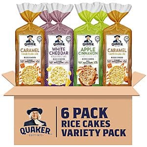 6-Pack Quaker Large Rice Cakes Snack (Flavored Variety) $11.75 w/ Subscribe & Save