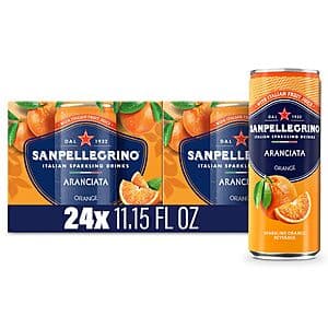 24-Pack 11.15-Oz San Pellegrino Italian Sparkling Drink (Aranciata Orange) $16.85 w/ Subscribe & Save
