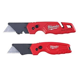 2-Pk Milwaukee Fastback 6.87" Press & Flip Folding Utility Knife Set $16 + Free Pickup