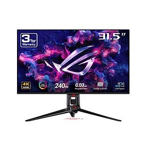32" ASUS ROG Swift 4K QD-OLED 240Hz 0.03ms G-Sync Monitor $849 + Free S&H