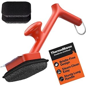 ThermoMaven Upgraded Bristle-Free BBQ Grill Brush w/ 3 Replaceable Heads $20 + Free S&H