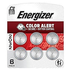 6-Pk Energizer CR2032 3V Lithium Coin Batteries $4.55 w/ S&S