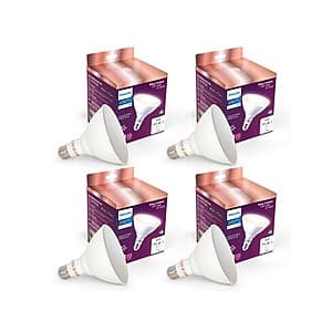 4-Pack Philips PAR38 120W Equivalent LED Smart Wi-Fi Tunable White Light Bulbs $17 + Free S/H w/ Prime