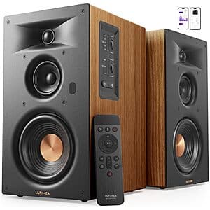 ULTIMEA BS-3 3-Way Powered Bookshelf Speakers w/ Smart App Control $180 + Free S&H
