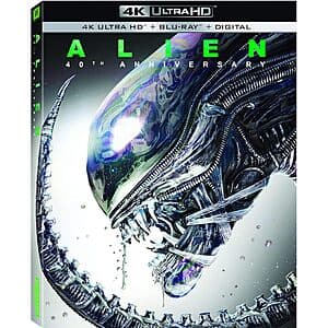 Alien (40th Anniversary Edition 4K Ultra HD + Blu-ray + Digital HD) $12.95