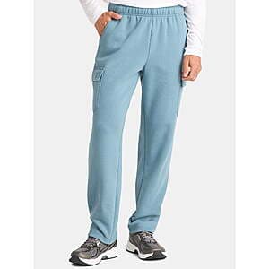 Athletic Works Men's Fleece Cargo Sweatpants (Blue or Red) from $7.45