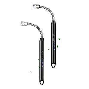2-Pack ELCELC Electric Candle Flameless Lighter w/ LED Power Display $4