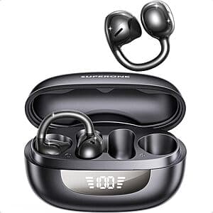 SUPERONE Open Ear Clip-On Bluetooth Earbuds w/ Air Cushion & LED Display $15